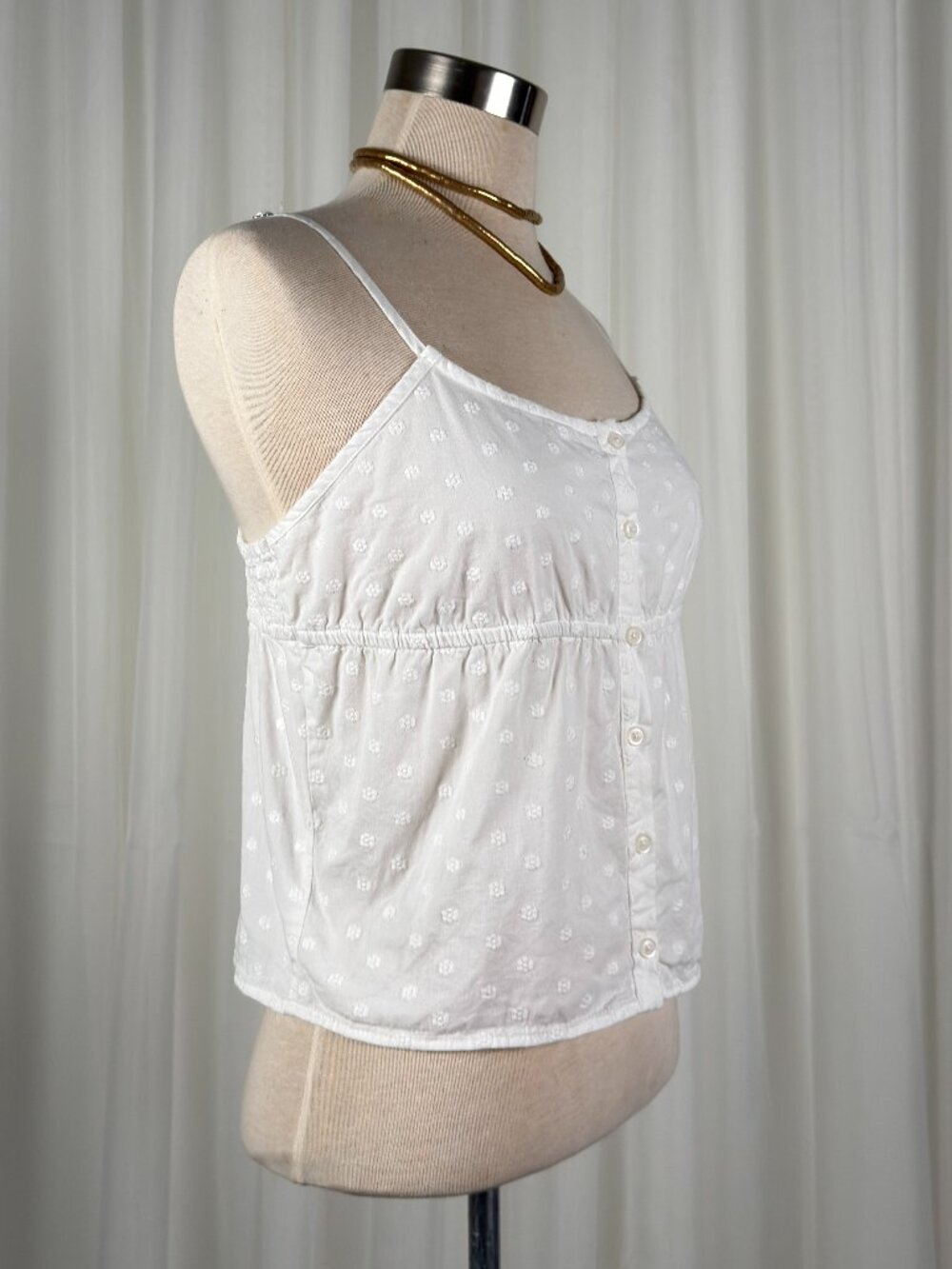 J.galt Babydoll embroidered floral white top small‎ - Picture 3 of 6